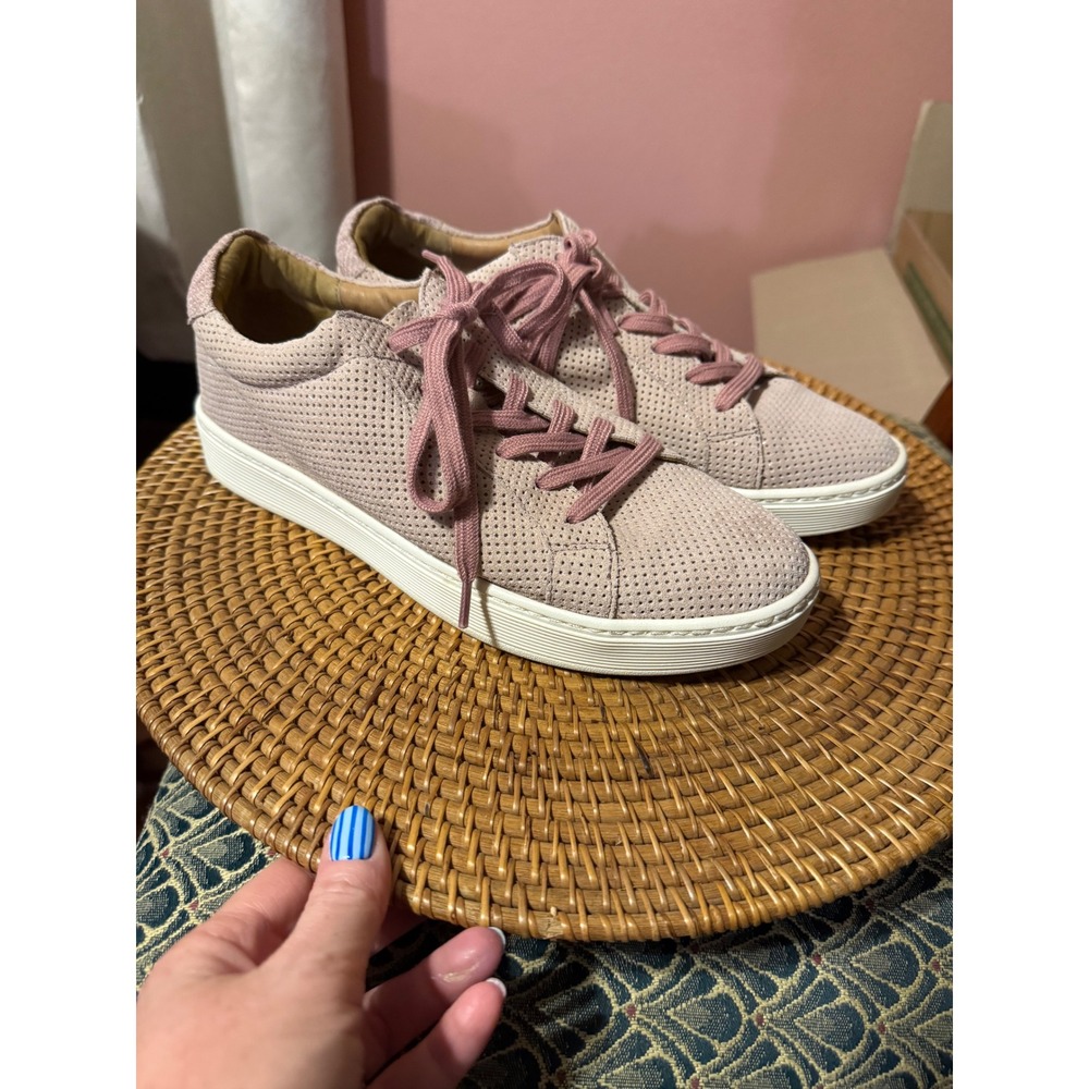 Sofft Somers Blush Pink Perforated Leather Sneakers Lace Up Womens 8.5M